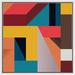 wall26 Red, Orange Blue Geometric Color Blocks Abstract Shapes Modern Art Bohemian Colorful Framed On Canvas Print Canvas in Yellow | Wayfair