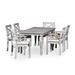 Rosalind Wheeler Caleesha Rectangular 6 - Person 71" L Outdoor Dining Set Wood in Brown/Gray/White | 71 W x 34.5 D in | Wayfair