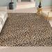 Black/Brown 118 x 94 x 0.1 in Area Rug - Well Woven Animal Prints Leopard Brown Modern Flat-Weave Rug Polyester | 118 H x 94 W x 0.1 D in | Wayfair