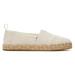 TOMS Kids Youth Alpargata Natural Metallic Shoes Natural/White, Size 5