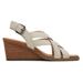 TOMS Women's Gracie Cream Leather Wedge Sandals Natural/White, Size 7