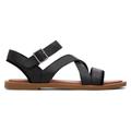 TOMS Women's Black Sloane Leather Strappy Sandals, Size 6