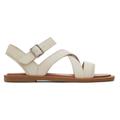 TOMS Women's Sloane Cream Leather Strappy Sandals Natural/White, Size 9.5