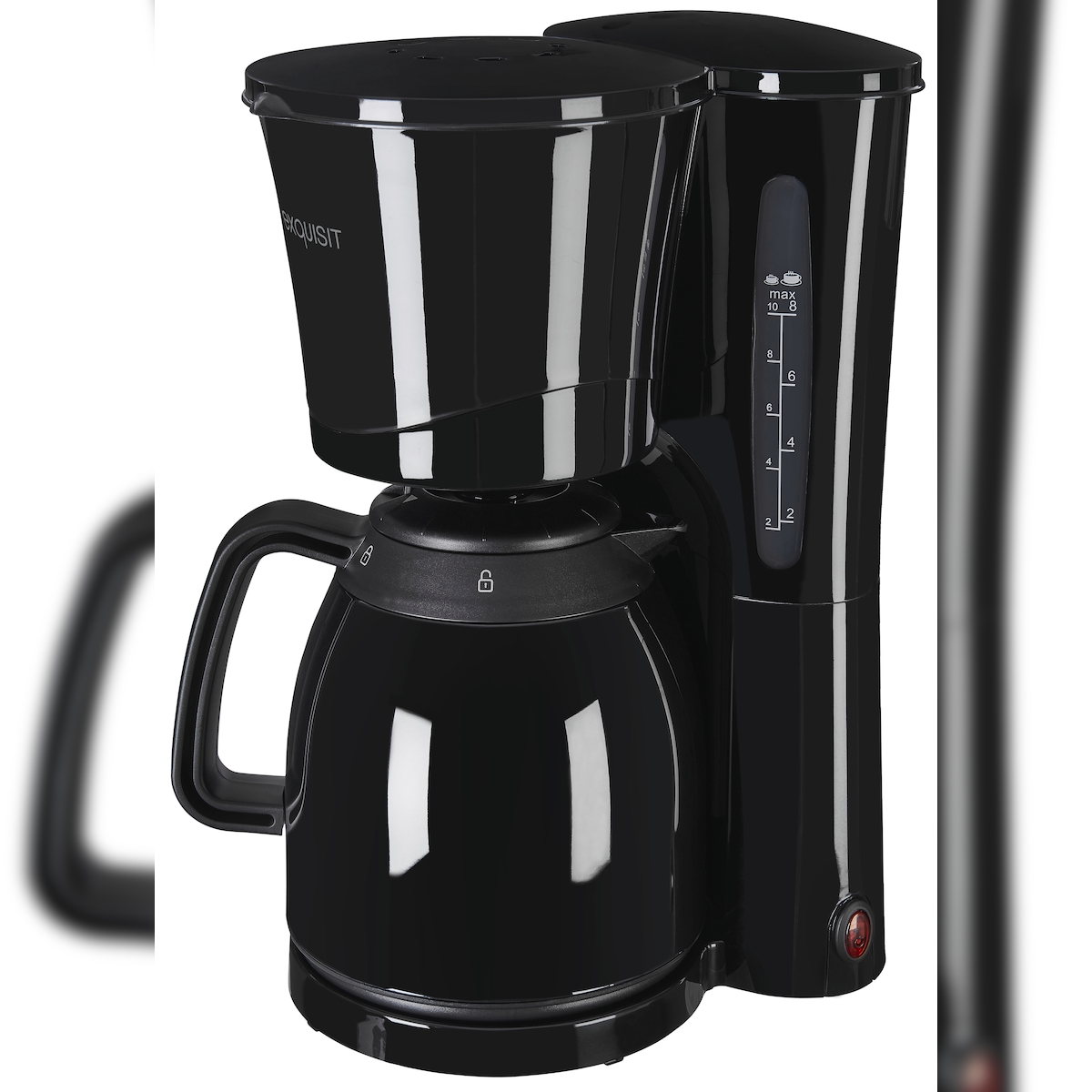 Exquisit Filterkaffemaschine KA 6502 sw | 2 Thermoskannen | 1x4 Filtergröße | 870 Watt | Abschaltautomatik |10 Tassen | Schwarz Image