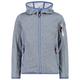 CMP - Girl's Jacket Fix Hood Knitted + Mesh - Fleecejacke Gr 176 grau