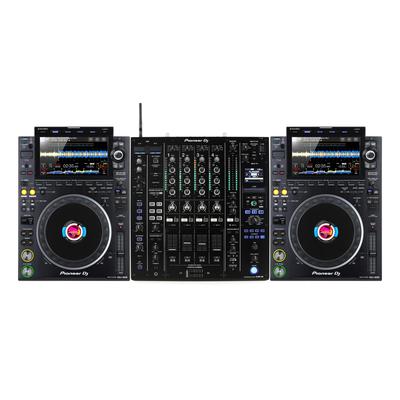 Pioneer DJ DJM-A9 4-channel DJ Mixer with Effects and Dual CDJ3000 Media Player Bundle