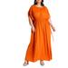 Plus Size Women's Dolman Sleeve Maxi Dress by ELOQUII in Orange Crush (Size 14/16)