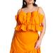 Plus Size Women's Ruffle Crop Top by ELOQUII in Orange Crush (Size 20)