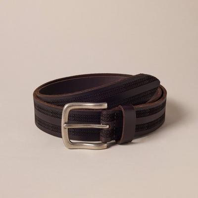 Lucky Brand Debossed Detail Leather Belt - Men's A...