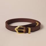 Lucky Brand Leather Geometric 3-Pc Buckle Set in Brown, Size M