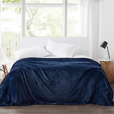 Solid Plush Blanket by Cannon in Dark Blue (Size FL/QUE)