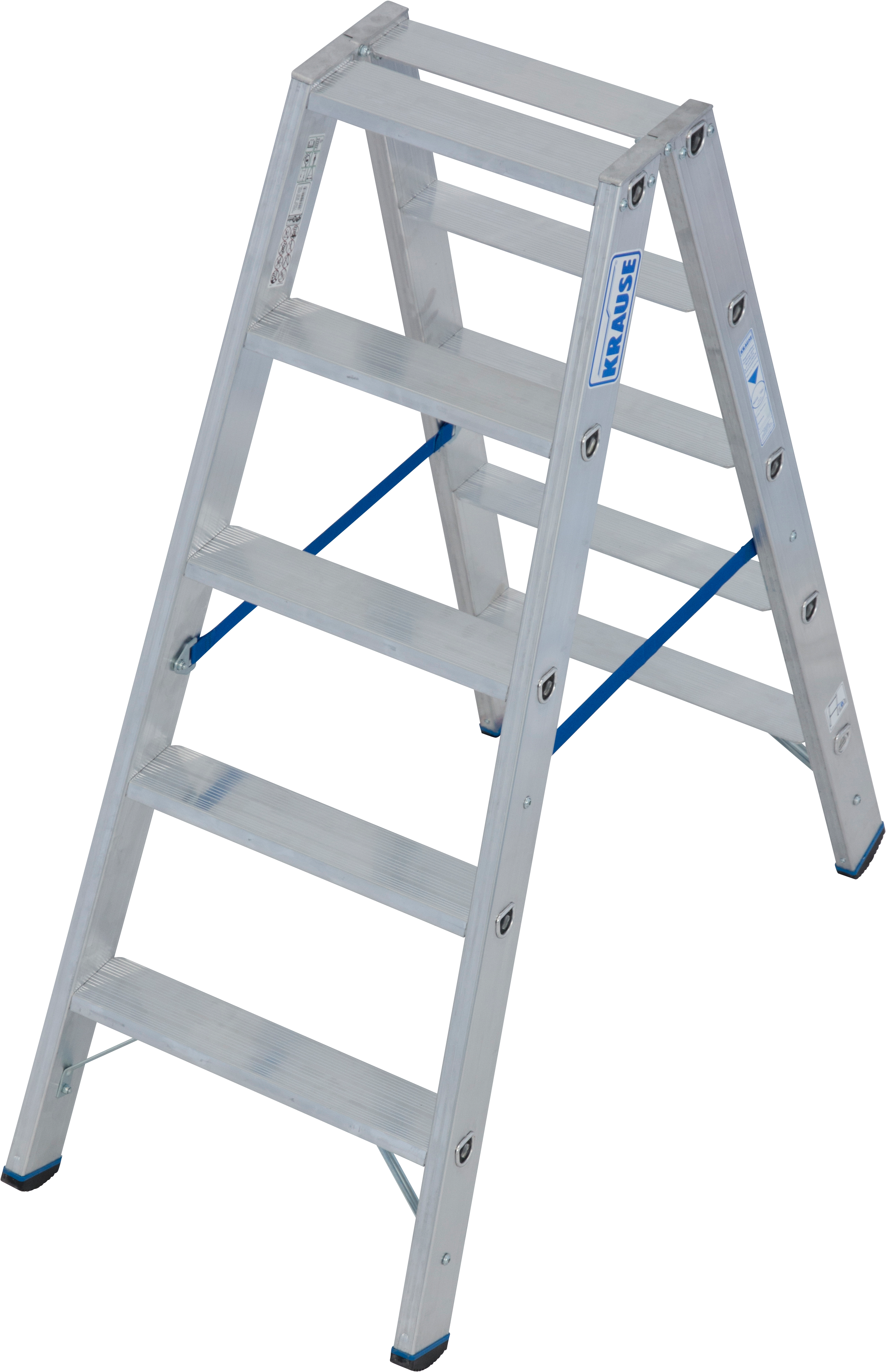 Doppelleiter KRAUSE "STABILO", silber (silberfarben), B:53cm H:129cm, Aluminium, Leitern