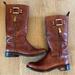 Tory Burch Shoes | Gorgeous Sz 6 Tory Burch Boots! Golden Brown With Gold Detail Hardware. Midrise. | Color: Brown | Size: 6