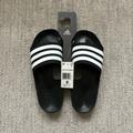 Adidas Shoes | Nwt Adidas Adilette Shower Slide Sandal Black & White M 8 | Color: Black/White | Size: 8