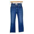 Madewell Jeans | Madewell Cali Demi Boot Jeans 23 Petite Mid Rise Raw Hem Stretch Denim Blue | Color: Blue | Size: 23p