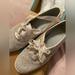 Kate Spade Shoes | Keds Kate Spade Glitter Cream Shoes Size 7 | Color: Silver | Size: 7