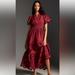 Anthropologie Dresses | Anthropologie The Somerset Maxi Dress Cutout Edition Tiered Smocked Wine | Color: Brown/Red | Size: Xs