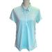 Adidas Tops | Adidas Women’s Pure Motion Cool Max Blue-Green Golf Polo Shirt ~ Size Large | Color: Blue/White | Size: L