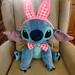 Disney Toys | Easter Stitch Disney Large Plush Pink Plaid Bunny Ear Headband Door Greeter Nwt | Color: Blue/Pink | Size: 16 Inch
