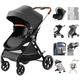 3 in 1 Baby Travel System with car seat, Rain Cover, Mosquito Net, and More - Baby Pram Pushchair Buggy Stroller Set with 8 Gifts for Mom and Baby