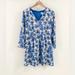 J. Crew Dresses | J. Crew Long Sleeve Watercolor Floral Dress Blue Size 6 | Color: Blue | Size: 6