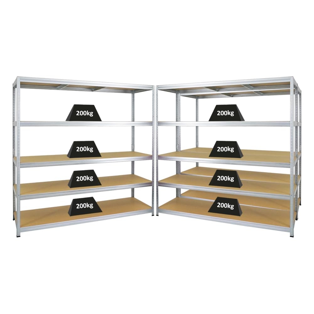 PROREGAL Mega Deal | 3x Schwerlastregal Giant Elephant | HxBxT 180x180x60cm | Fachlast 200kg | Verzinkt | Garagenregal, Lagerregal, Steckregal Image