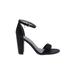 G by GUESS Heels: Black Print Shoes - Women's Size 8 - Open Toe