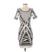 Jealous Tomato Casual Dress - Mini: Silver Zebra Print Dresses - Women's Size Small