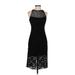 White House Black Market Cocktail Dress - Party Crew Neck Sleeveless: Black Solid Dresses - Women's Size 00