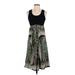 Nicole Miller Studio Casual Dress - Midi Scoop Neck Sleeveless: Green Print Dresses - New - Women's Size P