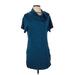 Kenneth Cole New York Casual Dress - Shift Cowl Neck Short sleeves: Blue Solid Dresses - Women's Size Small