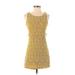 Charming Charlie Casual Dress - Mini Scoop Neck Sleeveless: Yellow Solid Dresses - Women's Size Small