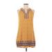 THML Casual Dress - Shift V Neck Sleeveless: Yellow Dresses - Women's Size Medium