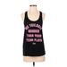 Victoria's Secret Pink Active Tank Top: Black Activewear - Women's Size Small