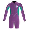 Kids Girls One Piece Swimsuit Long Sleeve Front Zipper Diving Suit UPF50+ Rash Guard for Water Sports Keep Warm Bathing Suit Swimwear Surfwear Purple XL