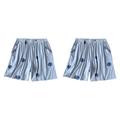 LApooh Women'S 2 Pack Pyjama Shorts, Soft Modal Pyjama Polka Dots Sleep Shorts Stretchy Pyjama Pants With Pockets, Lightweight Summer Shorts Homewear For Women,2Pcs Blue,Xs