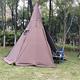 Bell Tent Waterproof Canvas Glamping Bell Tents with Stove Jack, Double Large Outside Tents All 3-4 Season Camping Yurt Style Tent (Brown 160X240CM)