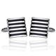 Classic Stripe Cufflink Silver Plated Enamel Men's French Cufflink Party Gift Man Wedding Suit Cuff Men Jewelry (Color : B, Size (B As the picture shows)