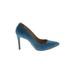 Schutz Heels: Pumps Stilleto Cocktail Party Blue Solid Shoes - Women's Size 35 - Pointed Toe