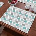 Place Mats Light Grey Geometric Table Mats Set of 8 Place flax Placemats Heat Resistant Table Mats Heat Proof Placemat Stain-resistant Non-slip Washable Dinner Mats Round Tables Kitchen