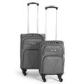 Bravich 2pcs Cabin Suitcase Set - Dark Grey. Small Suitcases With Wheels, Luggage Suitcase For Carry On Suitcase. Lightweight Suitcase With Soft Shell Case & Expandable Handle, Great For Hand Luggage.