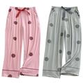 LApooh Womens 2 Pack Modal Capri Pyjamas Bottoms, Polka Dots Capri Pants Soft Pyjama Trousers Sleepwear With Pockets, Lightweight Homewear Pajama Pants For Women,Pink And Green,M