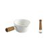 White Manual Garlic Large Wood Grinder Ceramic Spice Mill Grinding Pepper Mill Masher Pestle Mortar Kitchen Tools