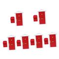SAFIGLE 6 Sets Mini Furniture Door Role Pretend Playset Toys Fairy Decorations Dollhouse Furniture Model Pretend Play Accessories Home Items Miniature Toy Wooden Red Micro Scene Doll House