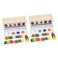 TOYANDONA 2 Sets Shape Sorting Wood Chips Early Educational Block Puzzles Toys Shape Matching Toys Color Sorting Game Funny Toys Color Sorting Toys Wooden Child Sorting Box