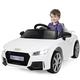 Maxmass 12V Kids Electric Car, Licensed Audi TTRS Battery Powered Ride on Car with Remote Control, Horn, LED Lights, Music, USB, MP3, Children Electric Vehicle Toy Car for 37-96 Months (White)