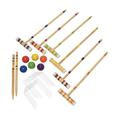 Harilla Lawn Croquet Game Set Sport Outdoor Croquet Set 6 Clubs 2 Ending Stakes Six Player Croquet Set for Courtyard Family
