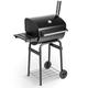 BillyOh Outdoor Smoker BBQ Charcoal Portable BBQ with Lid, Adjustable Grill and Built-in Temperature Gauge (Black)