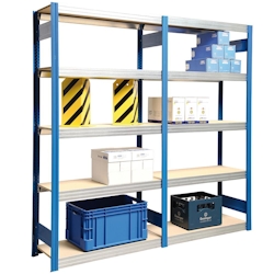 PROREGAL Weitspannregal FALKE | Medium-Duty | Grundregal | HxBxT 250x170x50cm | 6 Ebenen | Fachlast 250kg | Enzianblau Image