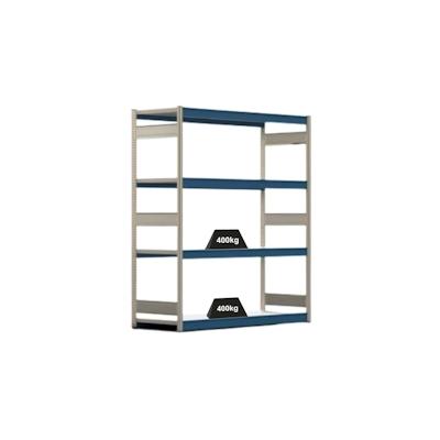 PROREGAL Weitspannregal ELCH Stecksystem T-Profil | Grundregal | HxBxT 200x175x60cm | 4 Ebenen | Stahlplatten-Fachboden | Fachlast 400kg | Enzianblau Image